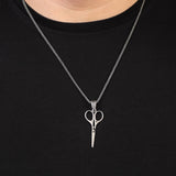 Sterling Silver Barber Necklace – Mens Pendant on Silver Chain — image 3
