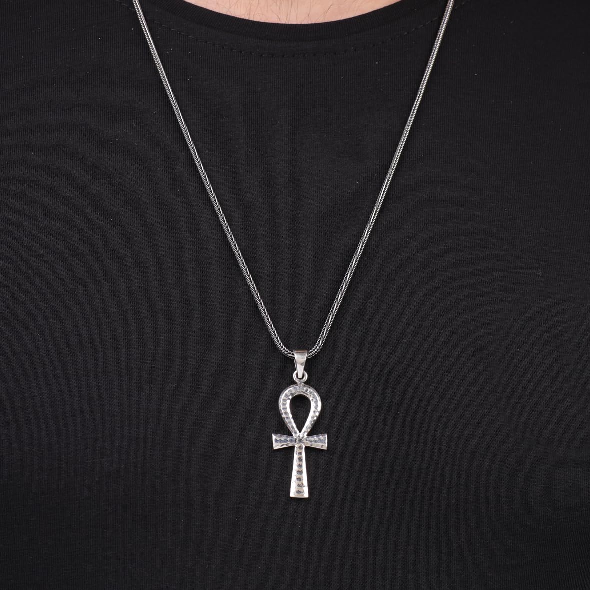 Sterling Silver Cross Necklace for Men - Sterling Silver Pendant with Men's Silver Chain - Birthday Gifts