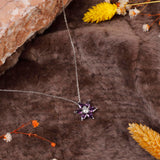 Amethyst Necklace on Sterling Silver Chain - Aesthetic and Cute Accessory - Sterling Silver Flower Necklace for Women's Aesthetic - Birthday Gifts for Women — image 2