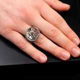 925 Sterling Silver Men's Ring - Handmade Eagle Signet Design for Bikers with Custom Animal Motif - Ring with Silver Polishing Cloth Gift — image 6
