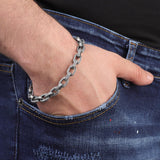 Made to Order Men's Gothic Vintage Pattern Hand-Engraved 925 Sterling Silver Chain Bracelet with Personalized Touch and Silver Polishing Cloth Gift — image 2