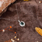 Sterling Silver Baguette and Emerald Necklace - Sterling Silver Aesthetic Jewelry for Women - Cute and Chic Sterling Silver Jewelry — image 2