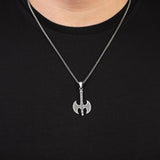 Men’s Axe Pendant Necklace - Sterling Silver Gothic Biker Necklace with Silver Chain & Free Polishing Cloth - Handcrafted Silver Necklace — image 3