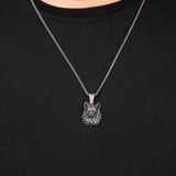 Wolf Pendant Necklace – Sterling Silver Gothic Animal Jewelry – Biker Mens Necklace with Silver Chain & Free Cleaning Cloth — image 3