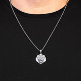 Gothic Lion Pendant Necklace for Men - Sterling Silver Biker Necklace with Silver Chain & Cleaning Cloth Gift — image 3