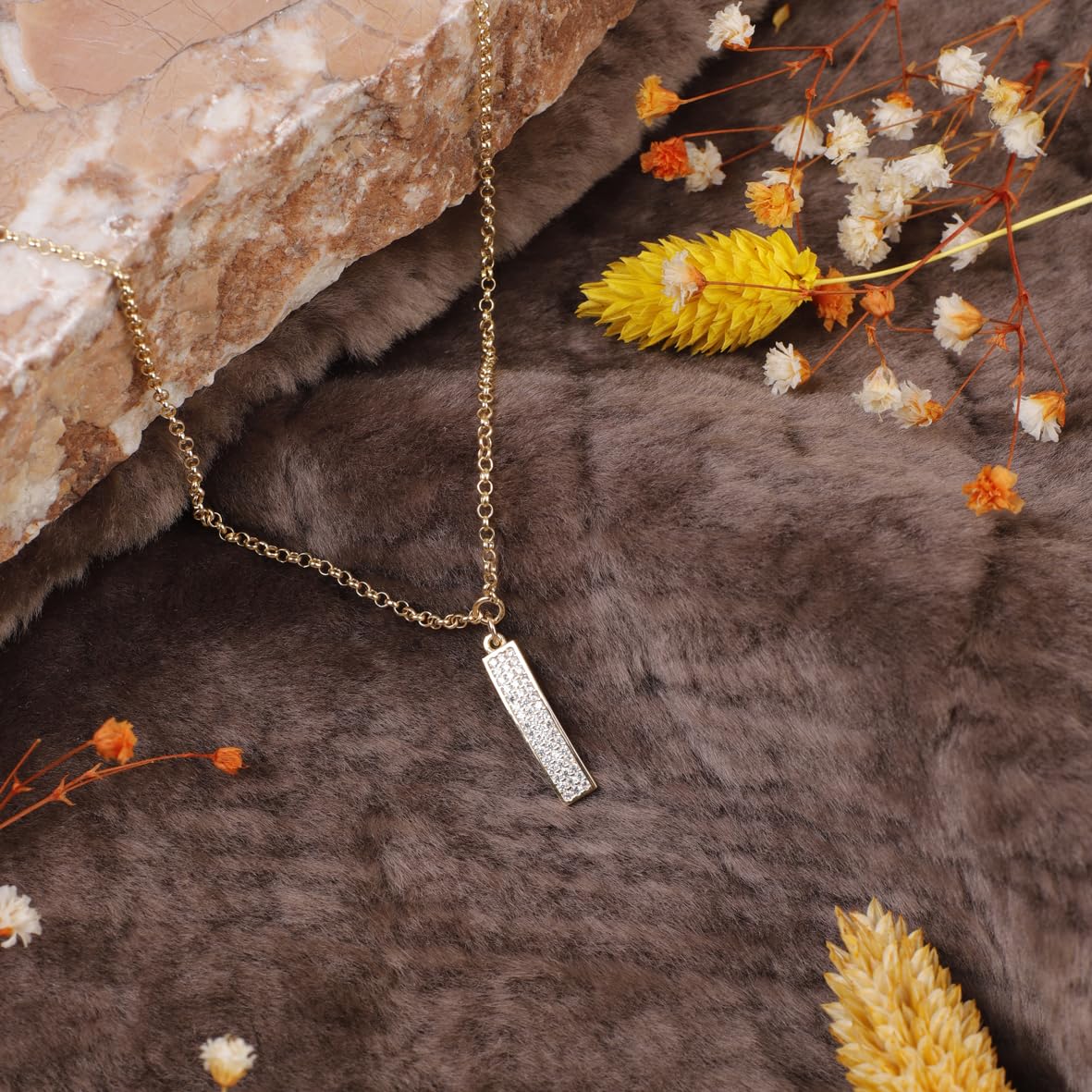 Gold Plated Necklace with Sterling Silver Chain - Dainty Gold Necklace for Aesthetic Appeal - Dainty Gold Necklace for Women - Birthday Gifts for Women