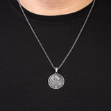 Handcrafted Sterling Silver Dragon Necklace – Mens Pendant with Silver Chain – Gothic and Biker Silver Necklace –Silver Cleaning Cloth Gift — image 3