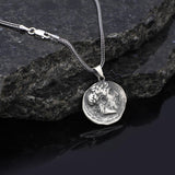Sterling Silver Men's Mythology Necklace with Antique Caesar Coin Pendant and Silver Chain - Birthday Gifts — image 5