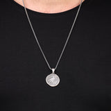 Sterling Silver Men's Coin Necklace with Antique Caesar Pendant - Antique Caesar Design in Sterling Silver - Birthday Gifts — image 7