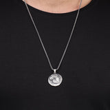 Sterling Silver Men's Mythology Necklace with Antique Caesar Coin Pendant and Silver Chain - Birthday Gifts — image 6