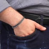 Vintage Handmade Men’s Thick Silver Band Bracelet – Sterling Silver Cuff — image 3