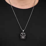 Jewelry Pit - Sterling Silver Skull Necklace for Men - Skull Inspired Jewelry - Complete With Men's Silver Chain - Birthday Gifts — image 3