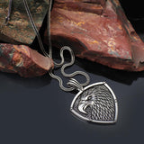 American Eagle Necklace - Sterling Silver Mens Pendant on Silver Chain - Gothic Biker Necklace - Silver Cleaning Cloth Gift — image 2