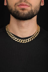 Mens 18K Gold Stainless Steel Chain - Cuban Link Steel Chain Necklace for Men - 30 inches - Gift Packed — image 2