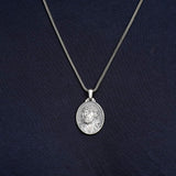 Handmade Jesus Necklace - Christian Sterling Silver Necklace for Men with Gothic Oxidized Chain and Silver Polishing Cloth Gift — image 3