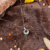 Emerald Necklace Sterling Silver Aesthetic Jewelry for Women - Aesthetic Sterling Silver Jewelry for Women - Birthday Gifts for Women — image 2