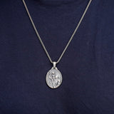 Sterling Silver Necklace for Men - Jesus Necklace with Gothic Oxidized Chain — image 3
